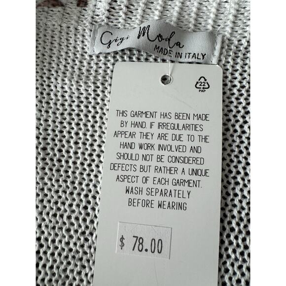 Gigi Moda Sweater Women’s OS lightweight Chainlink Relax Led Fit NWT $78 - Picture 9 of 9